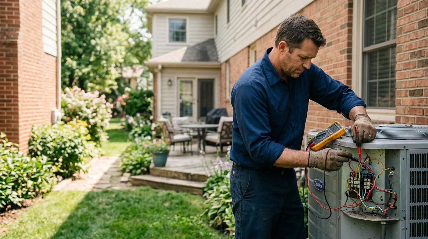 HVAC technician working near Long Island, KS